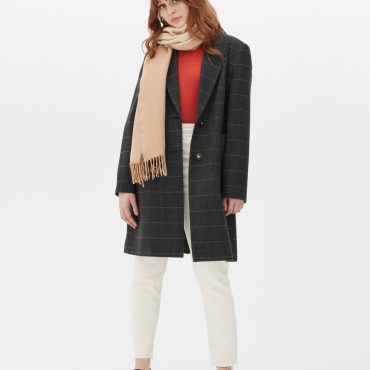 Checked Single-Breasted Coat