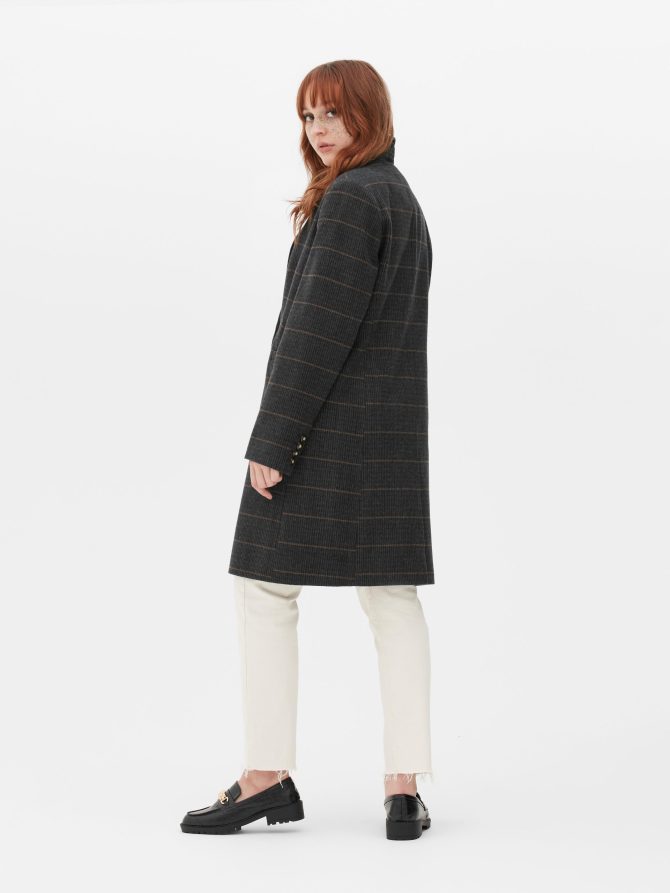 Checked Single-Breasted Coat - Image 4