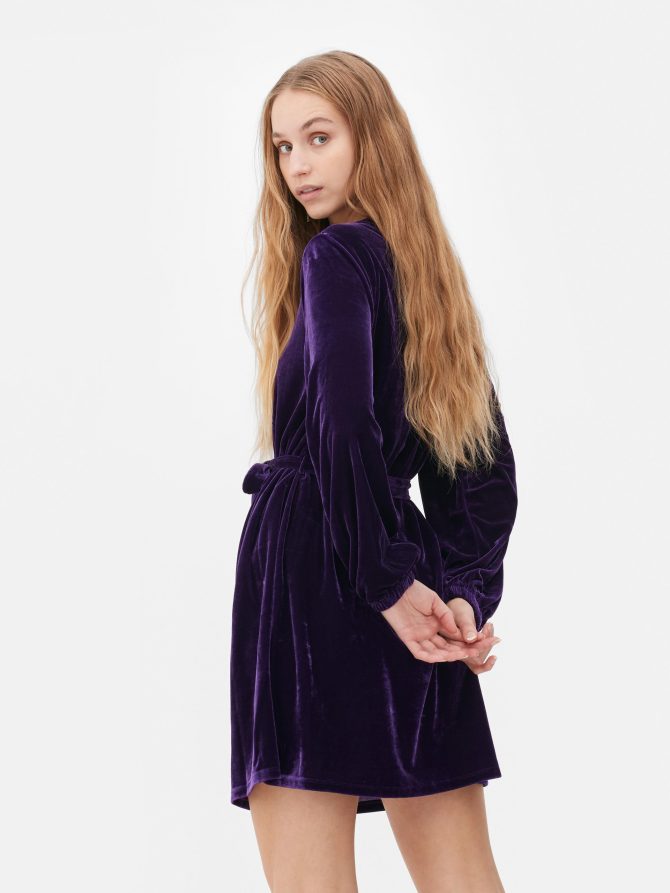 Velvet Long Sleeve Smock Dress - Image 4