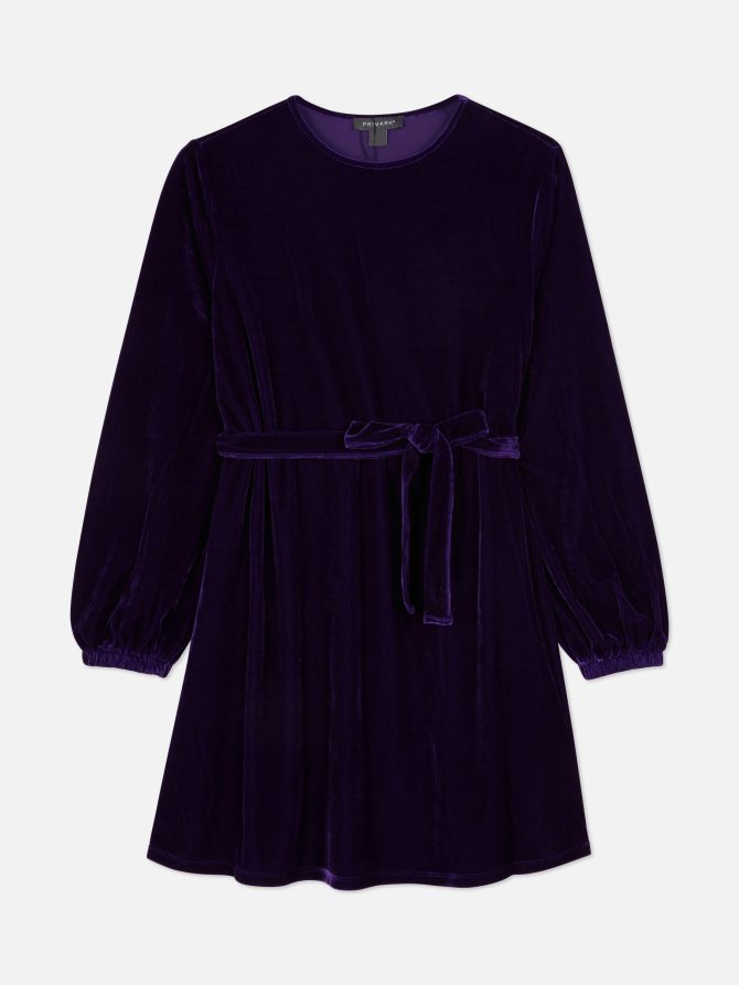 Velvet Long Sleeve Smock Dress - Image 5
