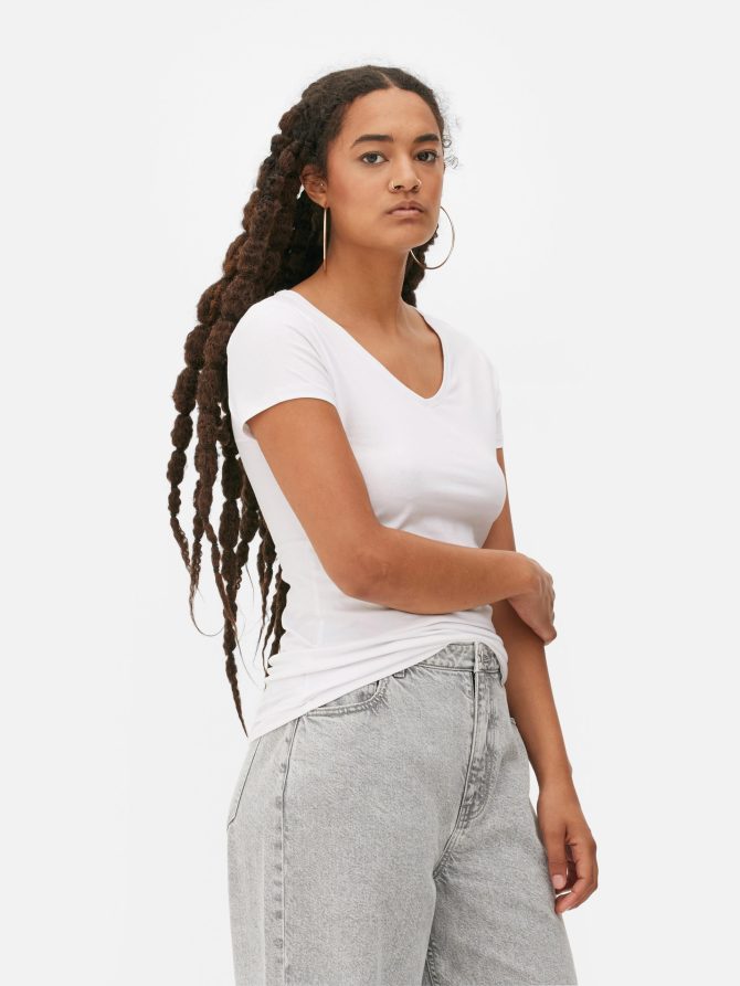 V-Neck Stretch T-Shirt - Image 2