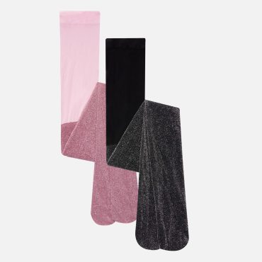2-Pack Opaque Glitter Tights