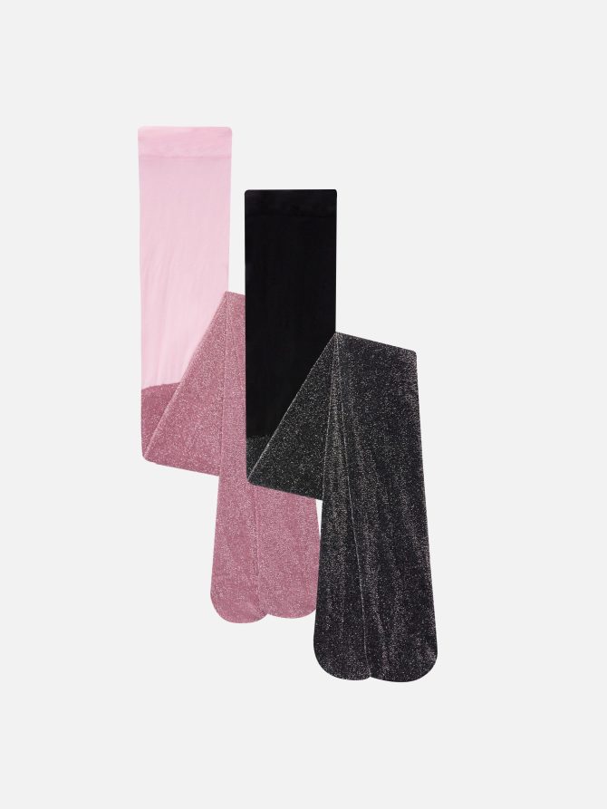 2-Pack Opaque Glitter Tights