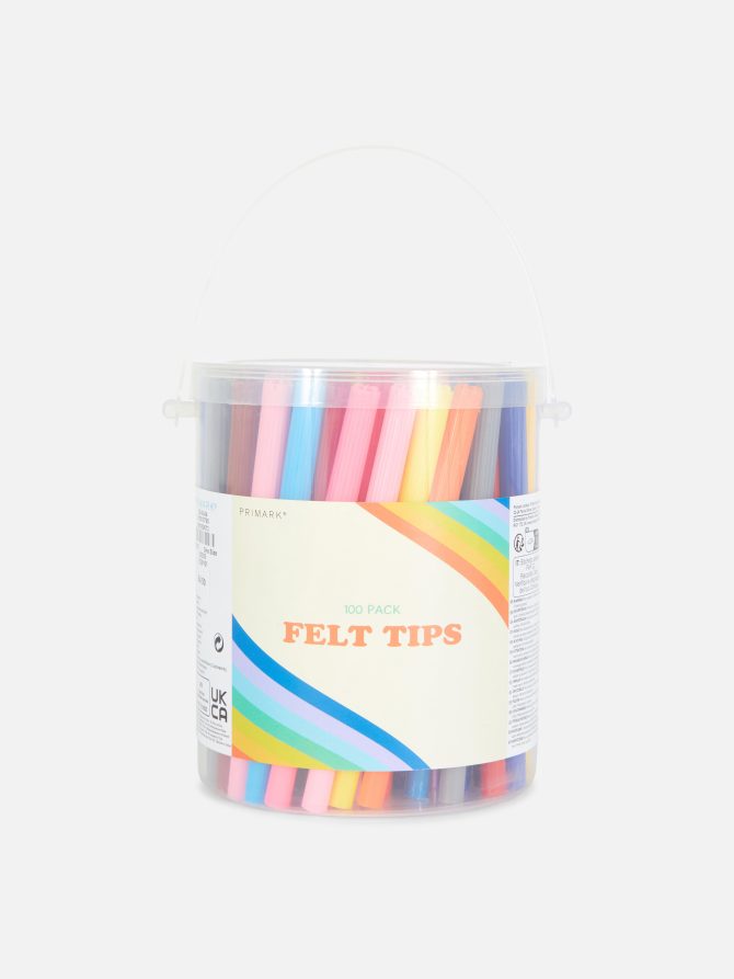 100-Pack Felt Tip Pens Tub - Image 3