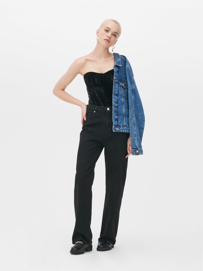 Velvet Bustier Cupped Corset Top