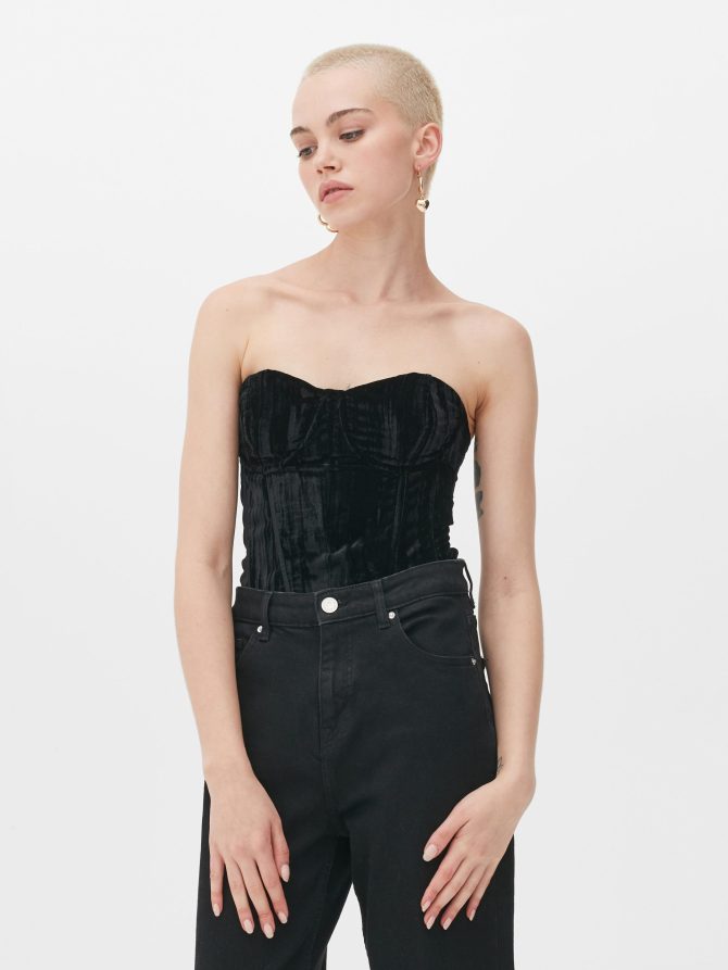 Velvet Bustier Cupped Corset Top - Image 2