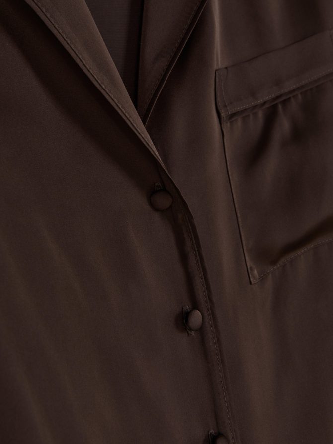 Satin Long Sleeve Pajama Shirt - Image 2