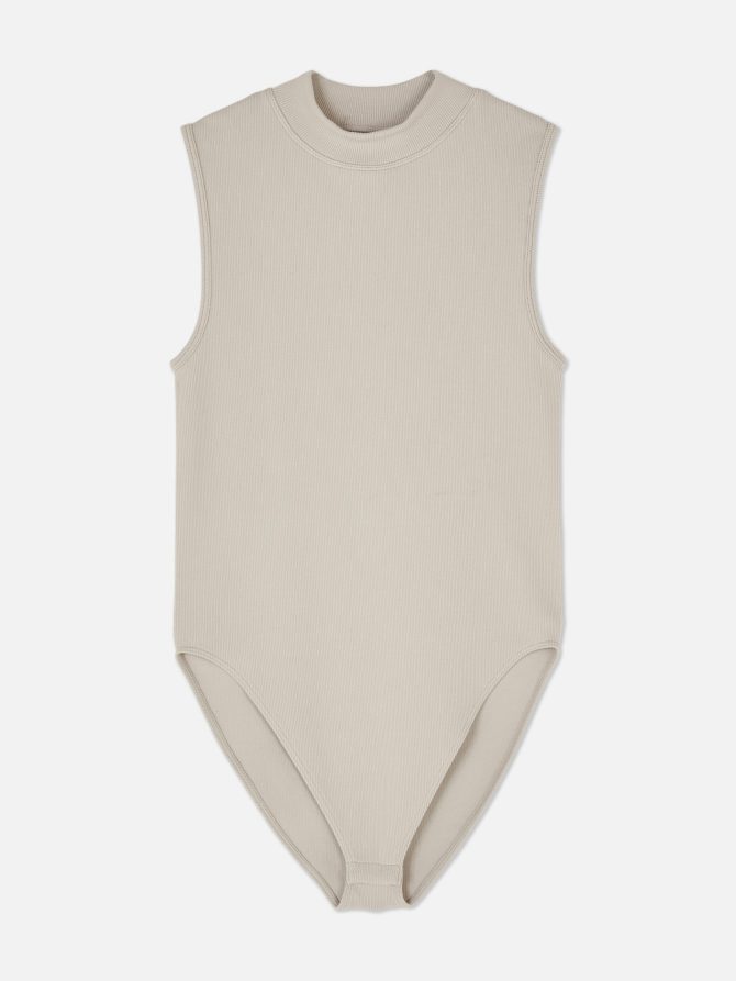 High Neck Narrow Rib Bodysuit - Image 5
