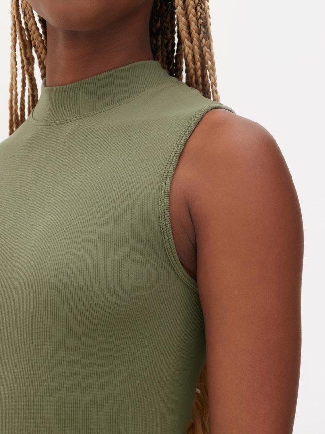High Neck Narrow Rib Bodysuit - Image 3
