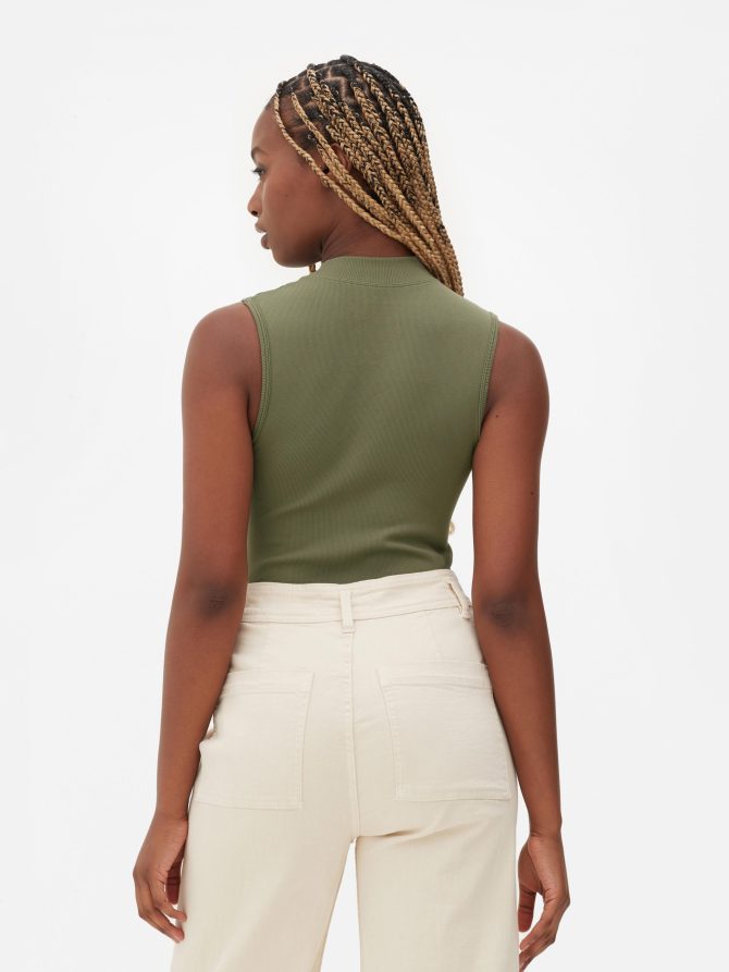 High Neck Narrow Rib Bodysuit - Image 4