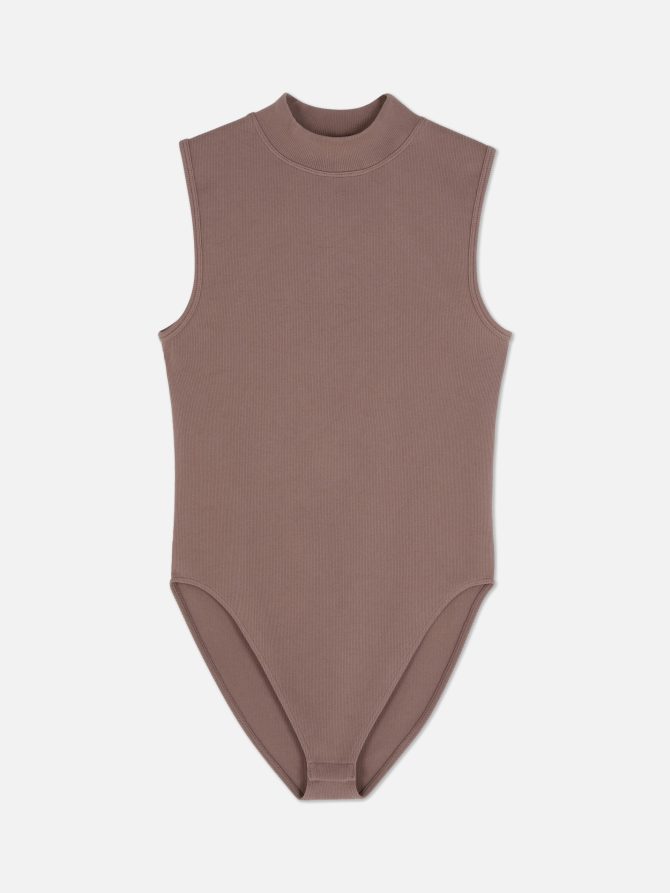 High Neck Narrow Rib Bodysuit - Image 5