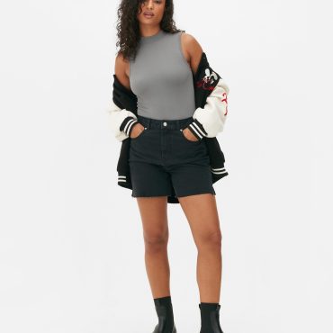 High Neck Narrow Rib Bodysuit