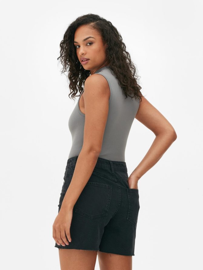 High Neck Narrow Rib Bodysuit - Image 4