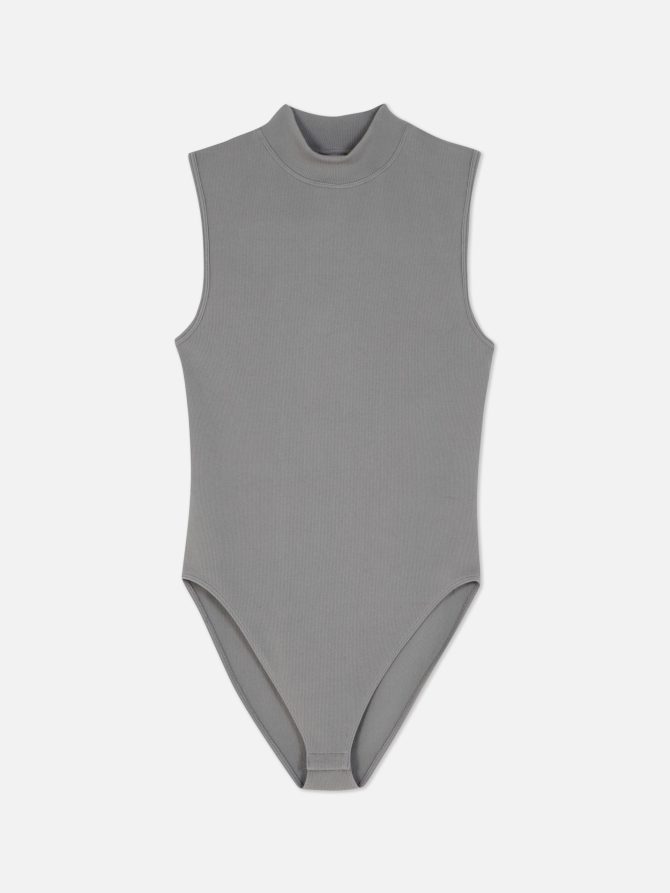 High Neck Narrow Rib Bodysuit - Image 5