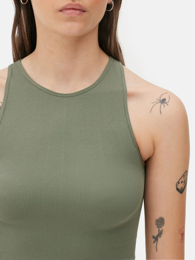 Rib Cropped Tank Top - Image 3