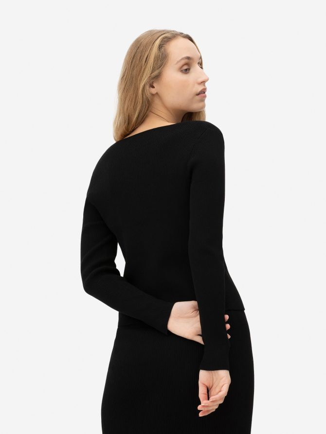 Ribbed V-Neck Cardigan - Image 4