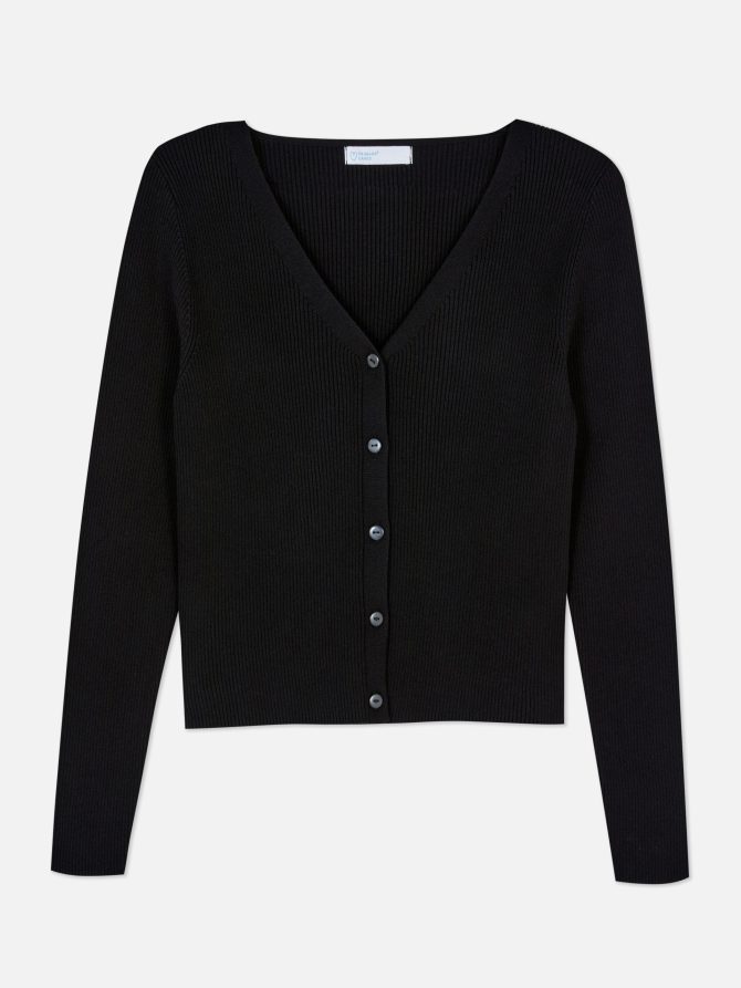 Ribbed V-Neck Cardigan - Image 5