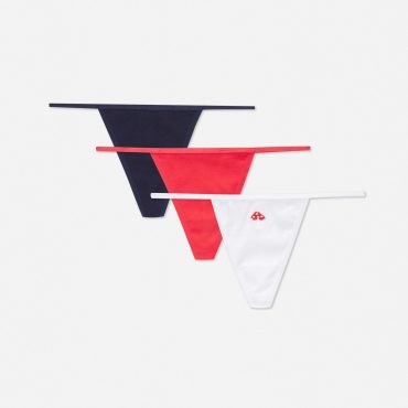 3-Pack Ribbed G-String Thongs