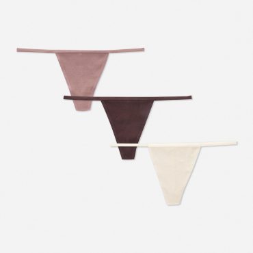 3-Pack Ribbed String Thongs