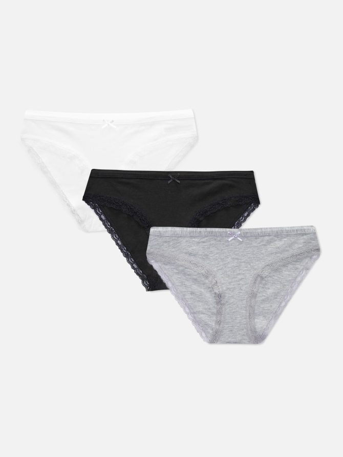 3-Pack Essential Lace Trim Mini Briefs