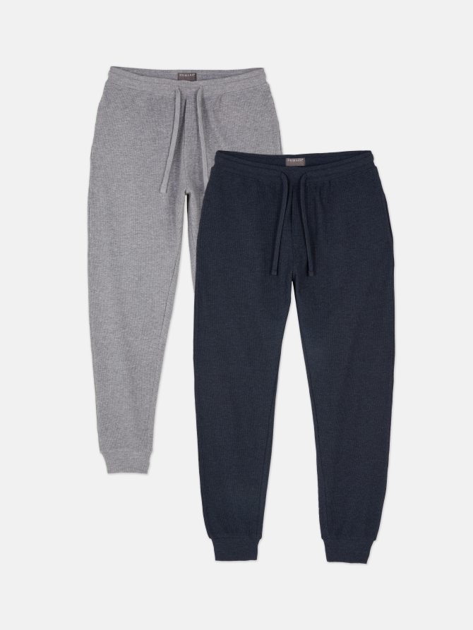 2-Pack Cuffed Waffle Pajama Bottoms