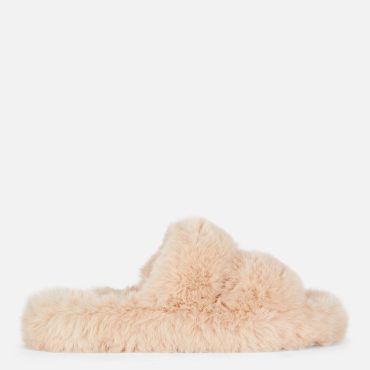 Fluffy Double Strap Slippers