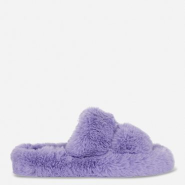 Fluffy Double Strap Slippers