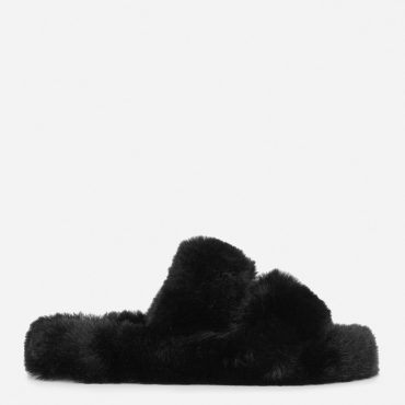 Fluffy Double Strap Slippers