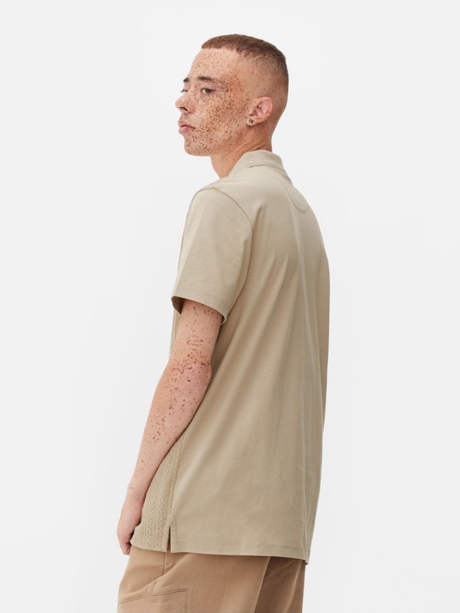 Cable Texture Quarter Zip Polo Shirt - Image 4