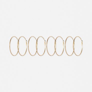 4-Pack Multi Size Tubular Hoop Earrings