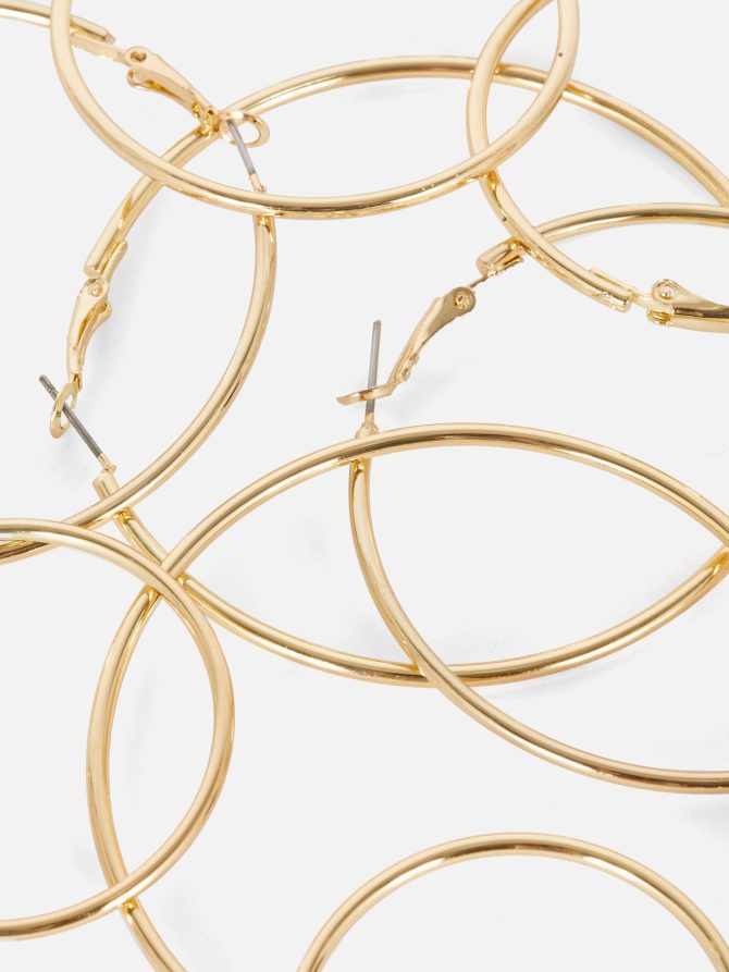 4-Pack Multi Size Tubular Hoop Earrings - Image 2