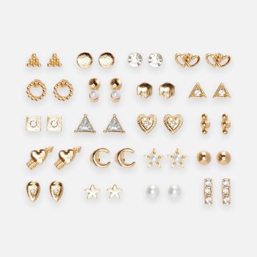 20-Pack Assorted Stud Earrings