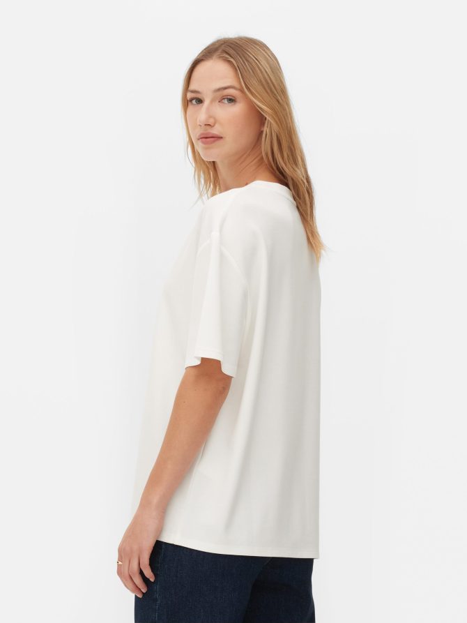 Viscose Blend V-Neck T-Shirt - Image 4
