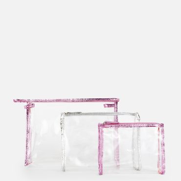 3-Pack Transparent Makeup Bags