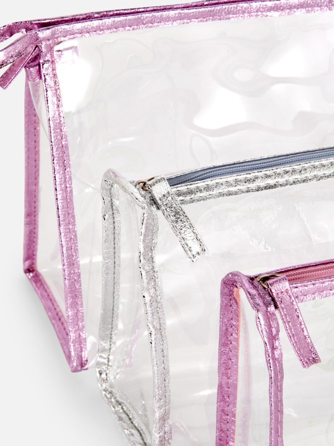 3-Pack Transparent Makeup Bags - Image 2