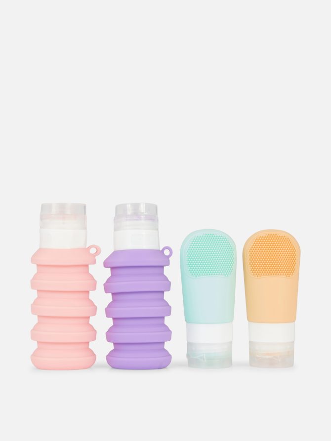 4-Pack Silicone Travel Bottles