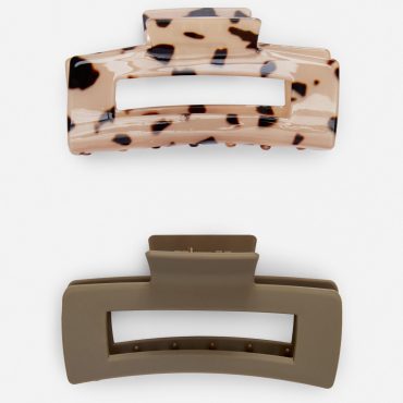 2-Pack Rectangle Bulldog Hair Clips
