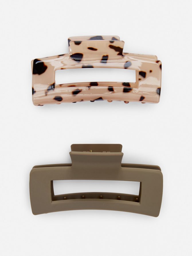 2-Pack Rectangle Bulldog Hair Clips