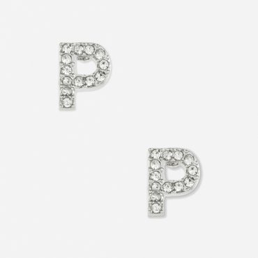 P Initial Stud Earrings