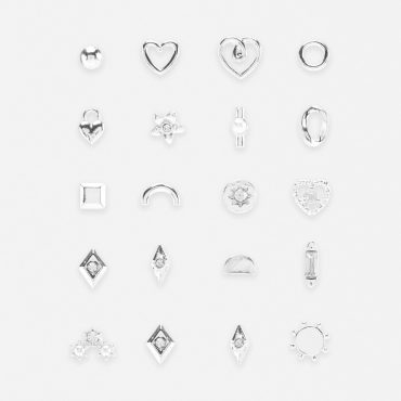 20-Pack Mixed Stud Earrings