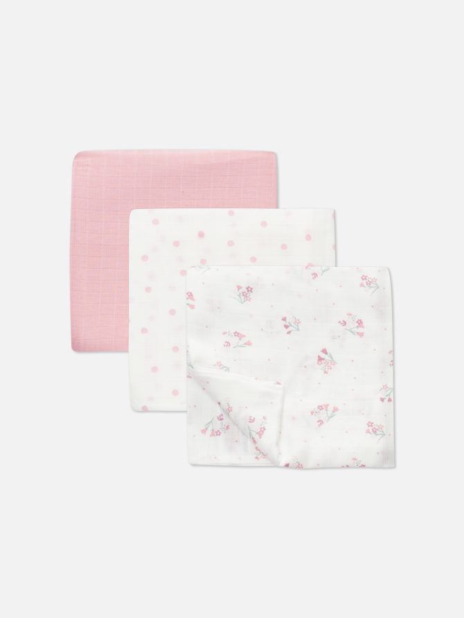 3-Pack Mixed Muslin Squares