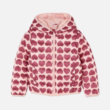 Heart Print Hooded Jacket