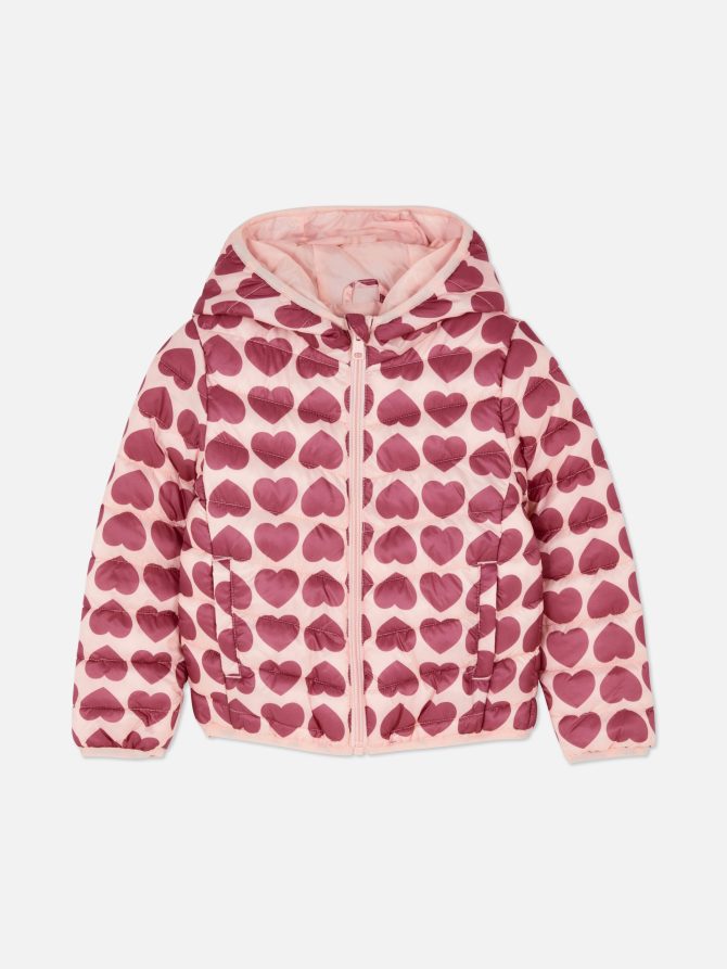 Heart Print Hooded Jacket