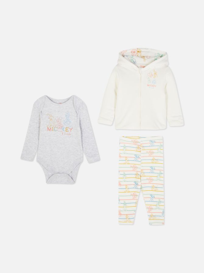 Disney’s Mickey Mouse and Friends Hoodie, Bodysuit & Leggings Set