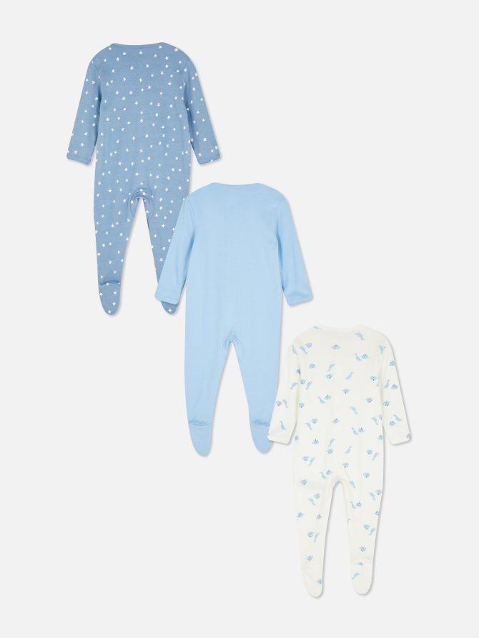 3-Pack Dinosaur & Star Print Sleepers - Image 2