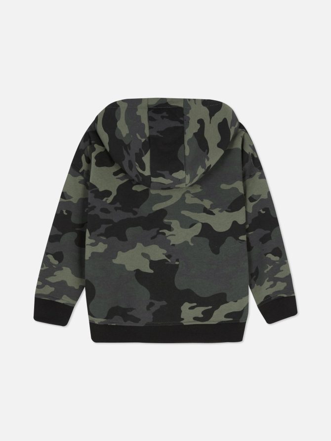 Camo Print Zip Hoodie - Image 2