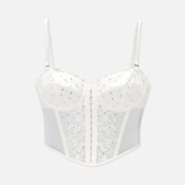 Rhinestone Covered Lace Bustier