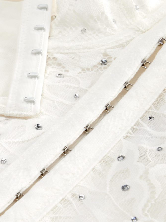 Rhinestone Covered Lace Bustier - Image 2