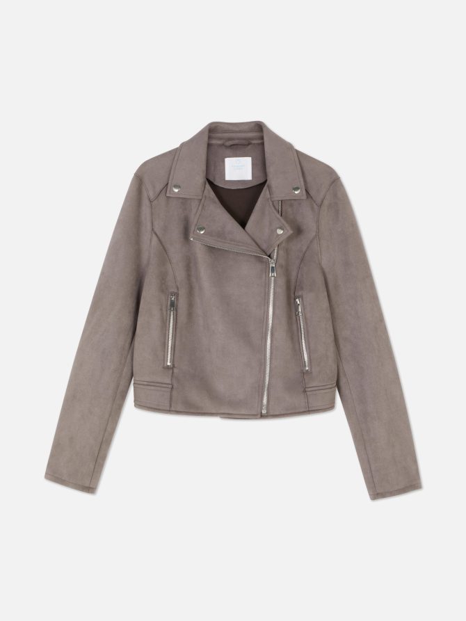 Faux Suede Biker Jacket - Image 5