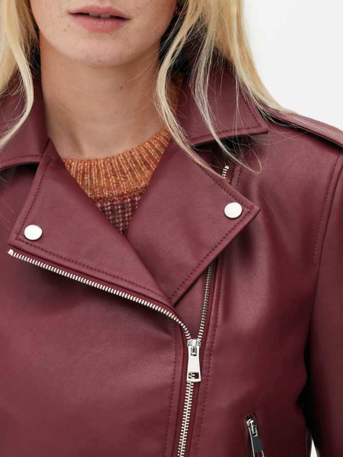 Essential Faux Leather Biker Jacket - Image 3